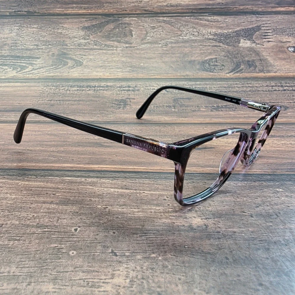 Banana Republic BR 207 HKZ Purple Tortoise Rectangular Eyeglasses‎ 50-16-135